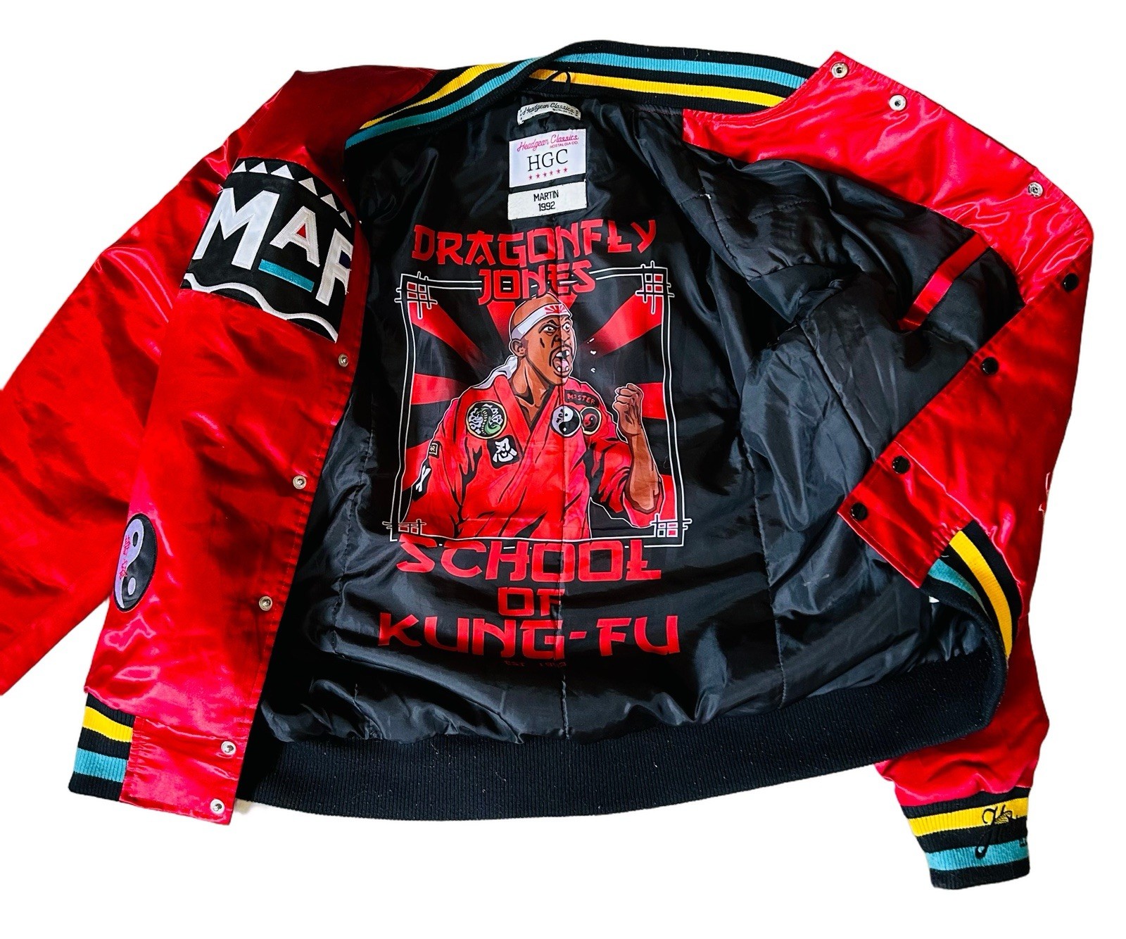 Martin Dragon Fly Jones Satin Jacket Red Head Gear Classic (Rare) XL image 2