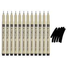 Fineliner Drawing Pens, 0.8mm Tip, Pack of 12