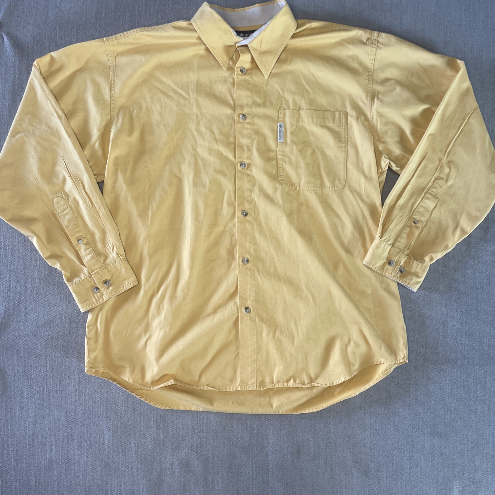 Colombia PFG Long Sleeve Shirt Men’s XL Yellow Button Up Very Nice Collared