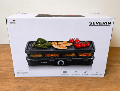 Severin RG 9670 Raclette Grill schwarz mit Keramikplatte & Pfännchen