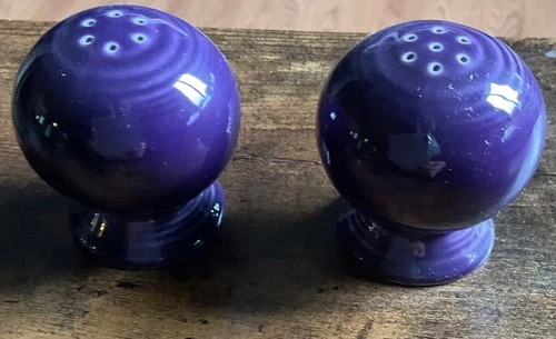 FIESTA PLUM PURPLE  BALL SALT & PEPPER SHAKERS  FIESTAWARE - RETIRED