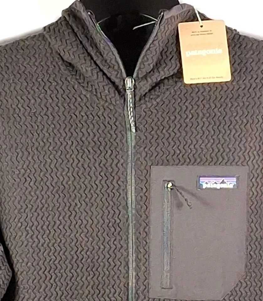 Chaqueta con Capucha Patagonia 40255 Para Hombre Extra Grande R1 Air Cremallera Completa, Negra Foto 2 de 4