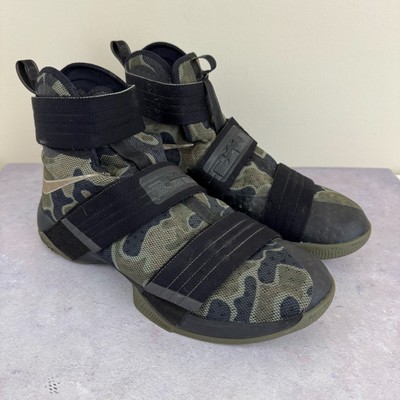 Nike Zoom LeBron Soldier 10 Army Camo Mens Size 13 Straps Read
