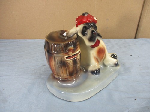 Vtg McCoy Hangover St Bernard Dog Barrel Coin Bank Wallet Holder Dresser Caddy - Picture 9 of 12