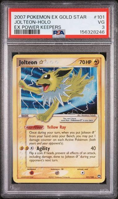 2007 Pokemon Power Keepers Jolteon Gold Star Holo #101 PSA 3