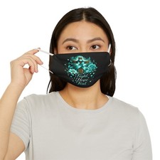 Teal Cross with Flowers Fight Hope Heal Face Mask