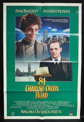84 Charing Cross Road 1987 Video Poster 1 One Sheet 27 x 41 Folded A. Hopkins