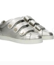 Jimmy Choo Metallic Silver Triple-Strap Sneakers size 8,5