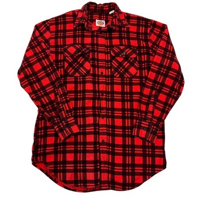 Dickies Flanellhemd Herren Medium rot kariert langarm Baumwolle Viskose
