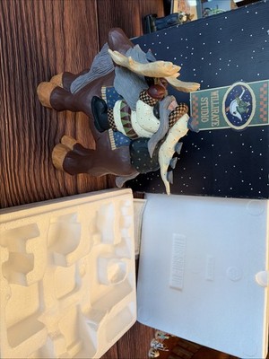 Williraye Studio MOOSE-STACHE WW3052 Santa Riding on Moose Nice In Box