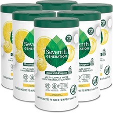 Multi-Surface Cleaning Wipes All Purpose Lemon Zest Scent with Essential Oils 70