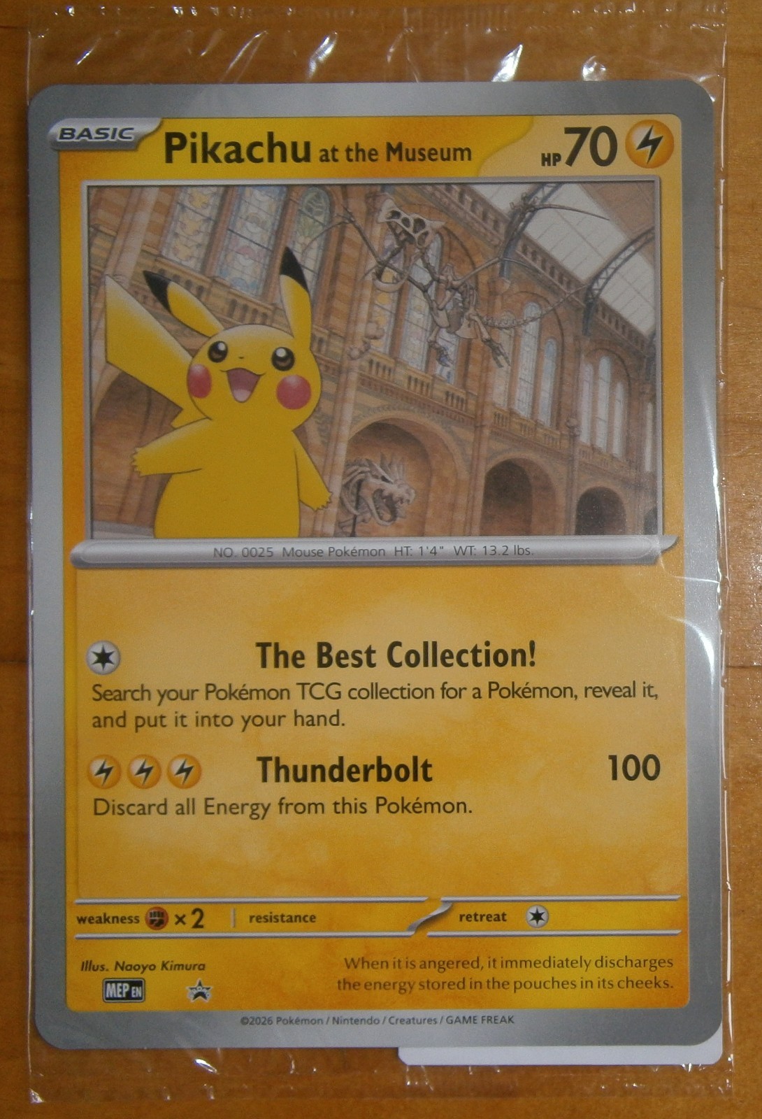 Pikachu at the Museum (Sealed & brand new) Jumbo Promo Card