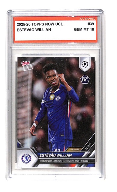 Estevao Willian 2025-26 Topps Now #39 Chelsea Rookie Graded Gem Mint 10