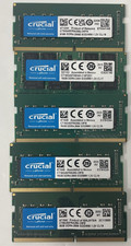 5 Piece Lot - Crucial - 8GB 16GB - PC4 Laptop RAM - Total of 64GB