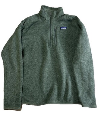 Patagonia Common Threads Mens L Green 1/4 Zip Fleece Pullover Sweatshirt Jacket