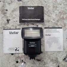 Vivitar 728 Zoom Auto Focus Flash with Manuals Vintage Used Great Condition