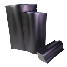 New Flat Matte Black Open Top Stand Up Mylar Bags Variety Quantity and Sizes