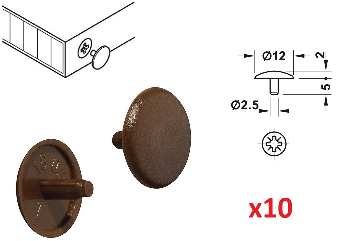 Testa Mobile 20 Coprivite Bianchi Per Mobili - Testa Pozidrive PZ2, Plastica Accessori Arredamento - Foto 6