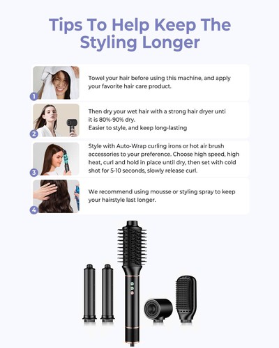 Haarbürste Haarstyler 5-in-1 , Airstyler, Lockenstab, Haarstyler, Hair dryer - Bild 22 von 23