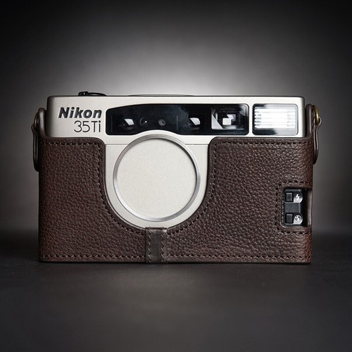 Handmade Genuine Real Leather Half Camera Case Cover Bag For Nikon 35Ti 28Ti - Picture 2 of 11