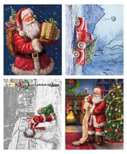 Christmas Santa Scene Fabric Picture Christmas Cotton Riley Blake 36"X44" Panel