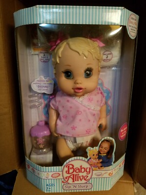Baby Alive Sip N Slurp Doll New In Unopened Box - RARE 