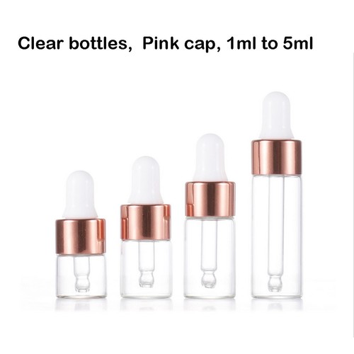 1/2/3ml Amber Clear Small Glass Dropper Bottle Sample Vial Essential Oil Pipette - Picture 10 of 20