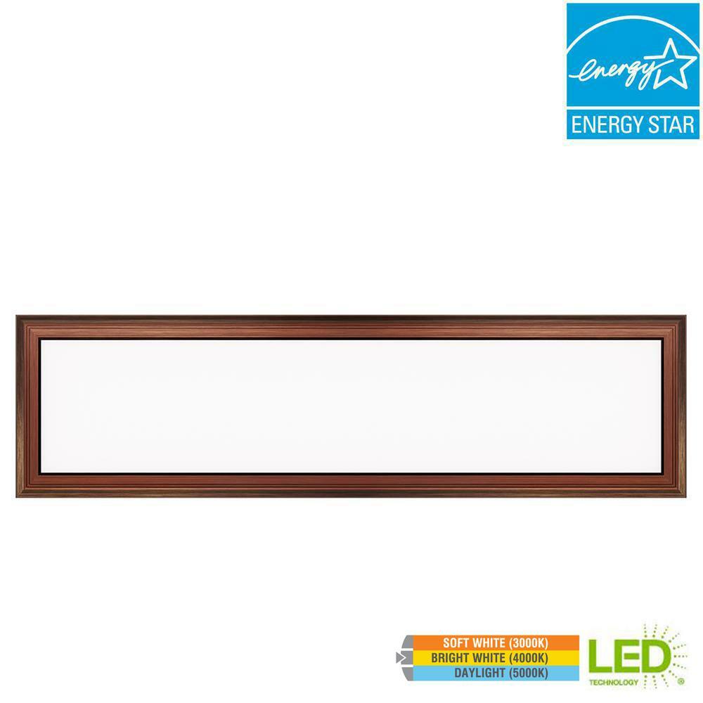 Commercial Electric 1 ft. x 4 ft. 50W Dimmable Bronze Integrated LED Edge-Lit Popularne uzupełnienie