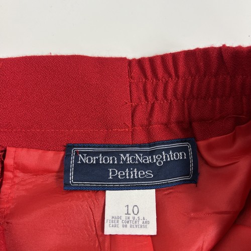 Vintage Norton McNaughton Pencil Skirt Women's Petites 10P Red Below Knee VTG - Picture 11 of 12