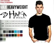 Shaka Wear Mens Max Heavyweight Short Sleeve Tall T-shirt Any Color  Plain