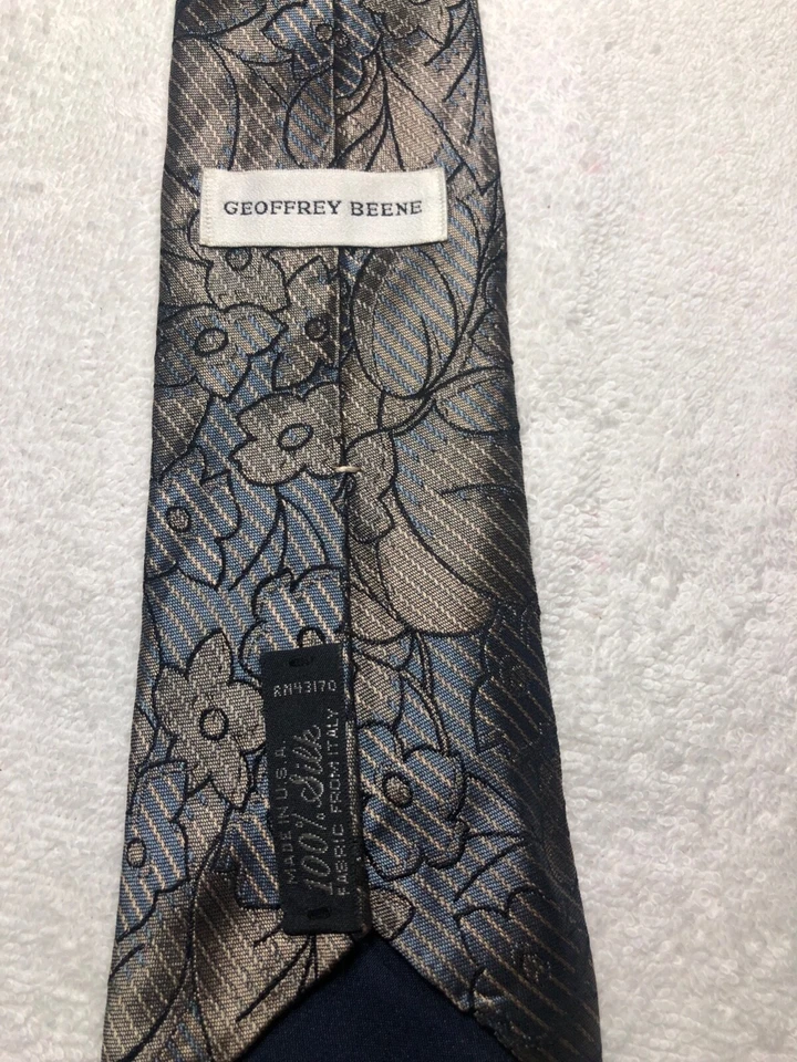 CORBATA HOMBRE GEOFFREY BEENE AZUL Y GRIS 3,25 X 57 Foto 4 de 4