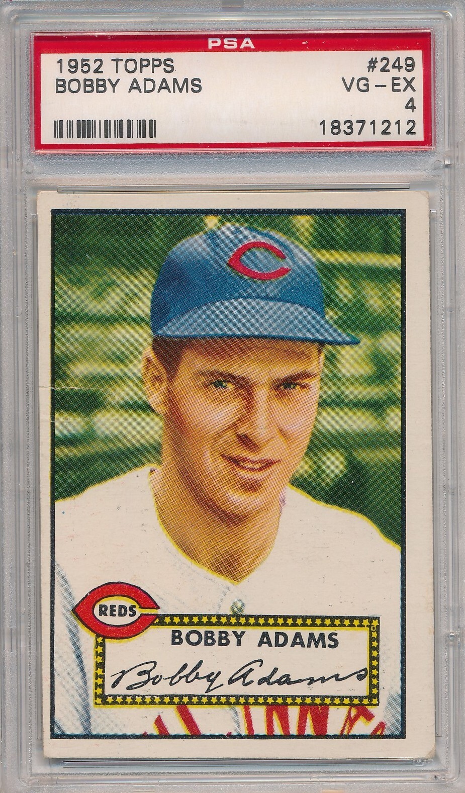 1952 TOPPS #249 BOBBY ADAMS - PSA 4 VG-EX (SVSC) CENTERED!