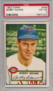 1952 TOPPS #249 BOBBY ADAMS - PSA 4 VG-EX (SVSC) CENTERED!