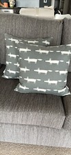 Image of PAIR OF SCION FABRIC MR FOX NATURAL & CREAM FOX CUSHION COVER 43cm x 43cm