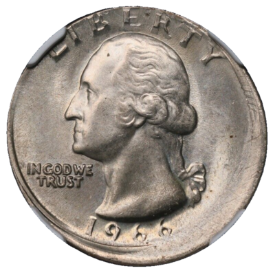 メル97586② 1966 Washington Quarter NGC MS-64 Struck 10% Off Center Mint