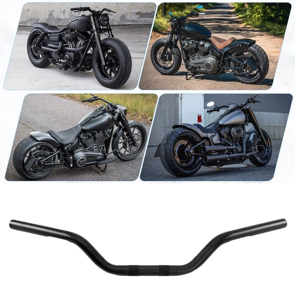 Barra de arrastre negra barras Z manillar de 1" para Harley Sportster FXST FXR Dyna Softail Foto 3 de 4