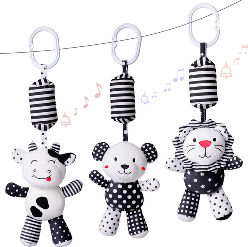 Baby Toy Cartoon Animal Stuffed Hanging Rattle Toys, Baby Bed Crib Car Seat Trav