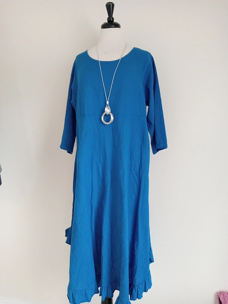 Royal blue cheap cotton dress