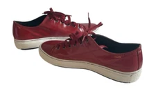 PF Flyers Sneakers Red Leather Unisex Mens 9 Womens 10.5 Excellent Condition