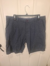 Hang Ten Shorts Mens 38 Gray Striped Board Surfer Skater 38 x 10