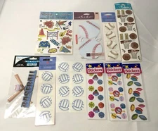 17 SHEETS SCRAPBOOKING LABELS / SPORTS / CHEERLEADING / BASEBALL / FOOTBALL NEW