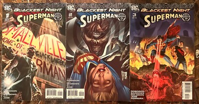 DC Blackest Night SUPERMAN #1 - #3 Complete Set 2009 James Robinson