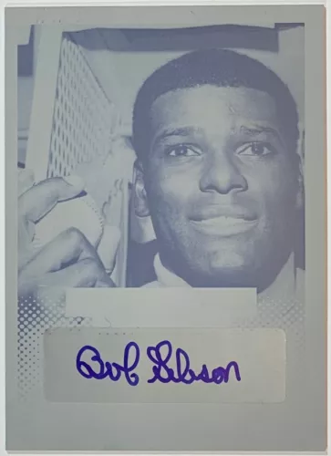 2013 Leaf Pop Century Cyan Print Plate Bob Gibson Auto #Ba-BG1 1/1 One Of One