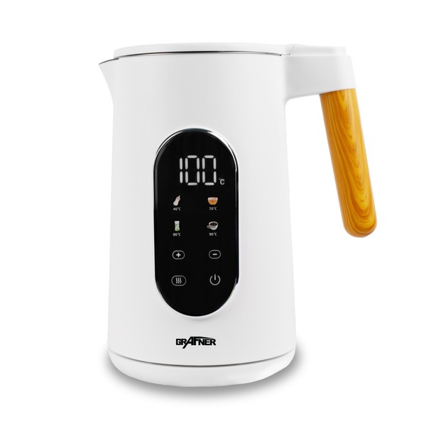 Grafner Wasserkocher Mit Temperaturwahl Edelstahl Display Memoryfunktion 2200W-image