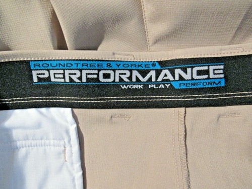 PANTALONES CORTOS DE GOLF ROUNDTREE & YORKE PARA HOMBRE CAQUI CARGO RENDIMIENTO TRABAJO JUEGO TALLA 48 NUEVOS CON ETIQUETAS - Imagen 5 de 5