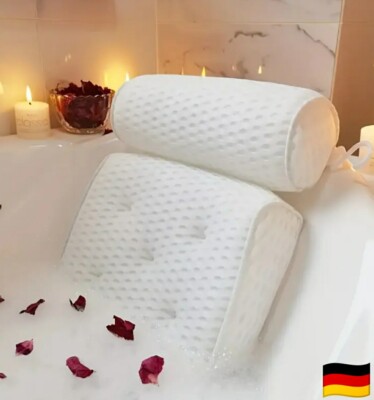 Spa Badewannenkissen Badekissen mit 4 starken Saugnäpfe Kopfstütze Entspannung 
