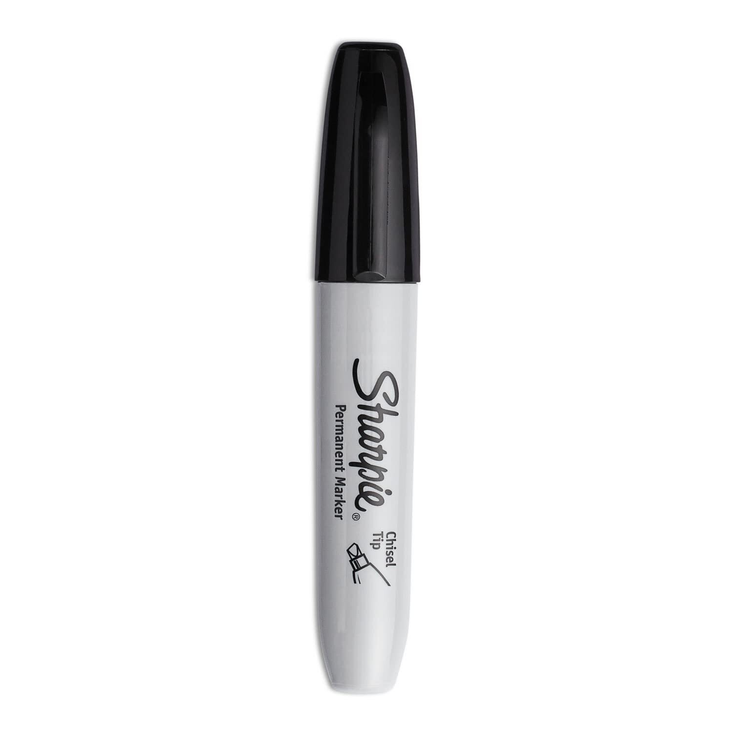 Sharpie 38264PP Permanent Markers, 5.3mm Chisel Tip, Black, 4/Pack