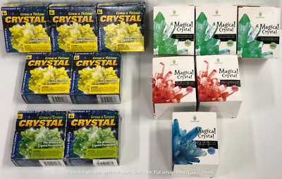 Magic Crystal Growing Kit Mystic Garden Science Experiment Blue Red Yellow Green