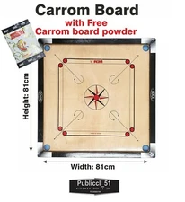 Large Carrom Board, For Family and Friends Game Fun / 81cm X 81cm