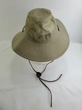 Dorfman Pacific Headwear Mesh Breezer OUTBACK HAT TAN Small w/Leather Strap